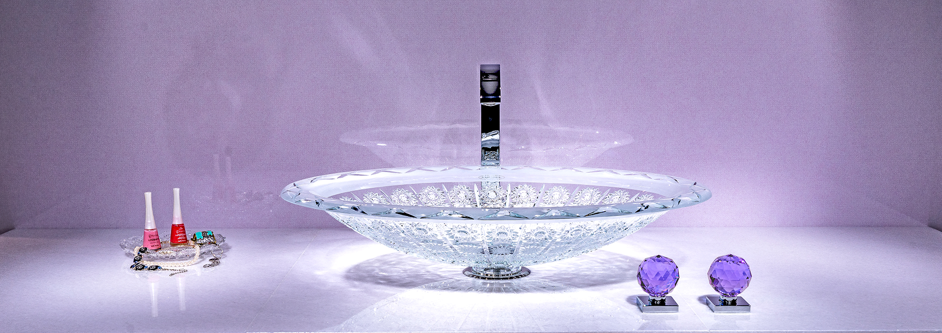 Majestic Elizabeth Crystal Washbasin, Crystal Sink, Crystal Wash bowl,