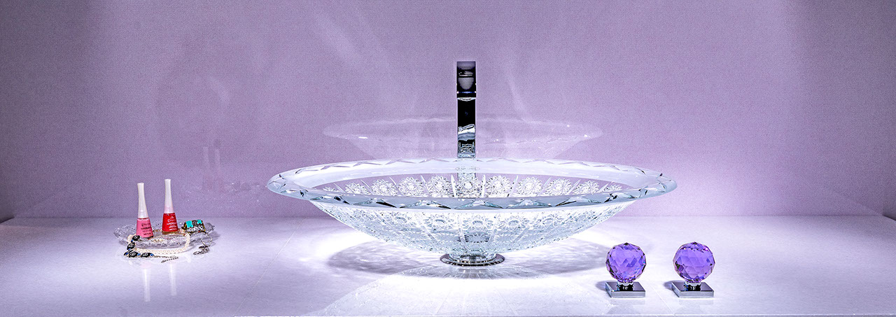Majestic Elizabeth Crystal Washbasin, Crystal Sink, Crystal Wash bowl,