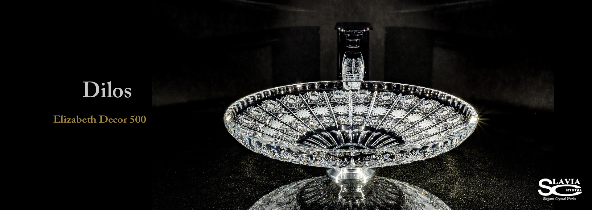 スラヴィアクリスタル：ディロス：エリザベス高級洗面ボウル：高級洗面器：手洗い器：おしゃれ：美しい：クラッシック：豪華：ゴージャス：