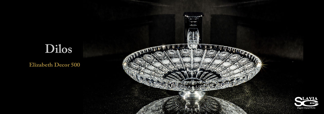 スラヴィアクリスタル：ディロス：エリザベス高級洗面ボウル：高級洗面器：手洗い器：おしゃれ：美しい：クラッシック：豪華：ゴージャス：