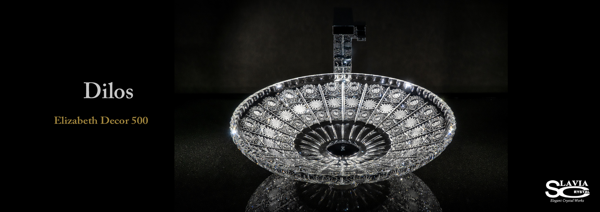 スラヴィアクリスタル：ディロス：エリザベス高級洗面ボウル：高級洗面器：手洗い器：おしゃれ：美しい：クラッシック：豪華：ゴージャス：