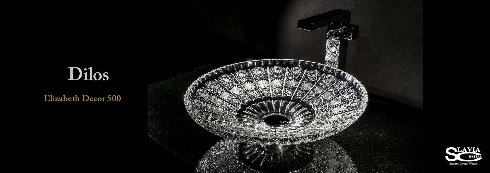 スラヴィアクリスタル：ディロス：エリザベス高級洗面ボウル：高級洗面器：手洗い器：おしゃれ：美しい：クラッシック：豪華：ゴージャス：