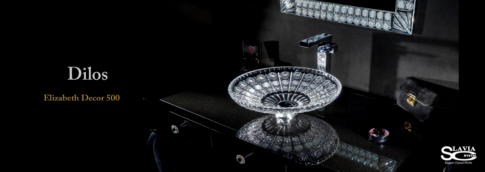 スラヴィアクリスタル：ディロス：エリザベス高級洗面ボウル：高級洗面器：手洗い器：おしゃれ：美しい：クラッシック：豪華：ゴージャス：