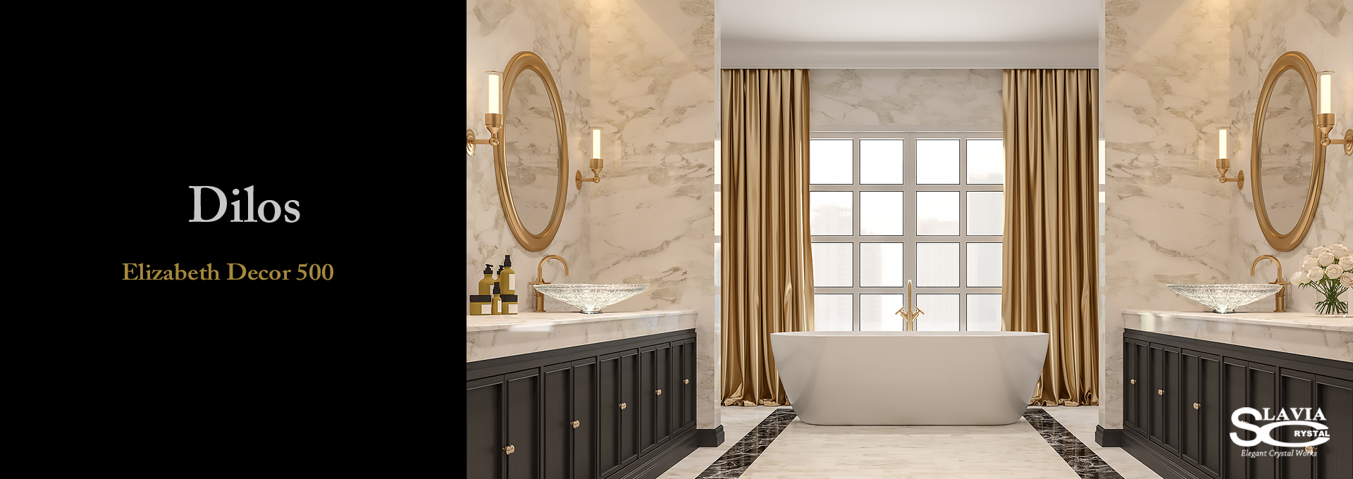 スラヴィアクリスタル：ディロス：高級洗面ボウル：高級洗面器：手洗い器：おしゃれ：美しい：クラッシック：豪華：ゴージャス：