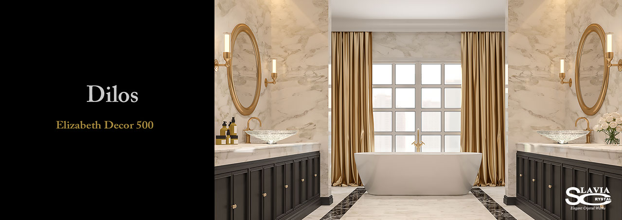 スラヴィアクリスタル：ディロス：高級洗面ボウル：高級洗面器：手洗い器：おしゃれ：美しい：クラッシック：豪華：ゴージャス：