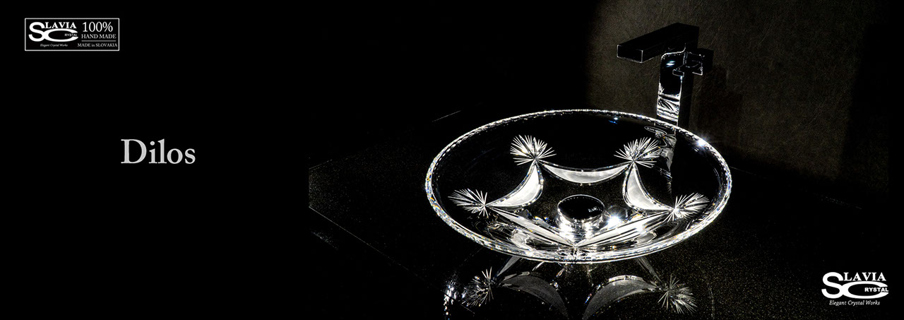 スラヴィアクリスタル：ディロス：高級洗面ボウル：高級洗面器：手洗い器：おしゃれ：美しい：クラッシック：豪華：ゴージャス：