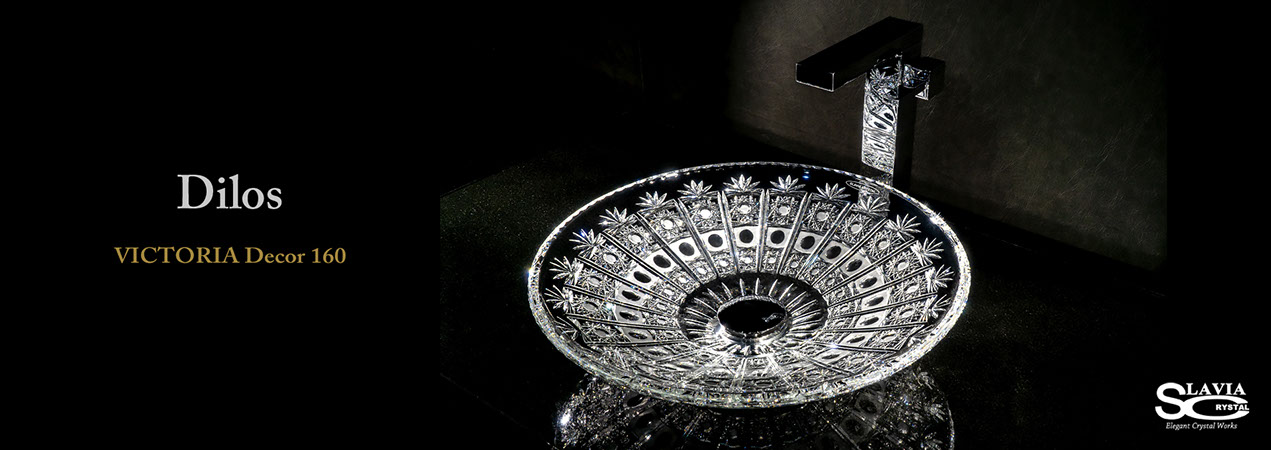 スラヴィアクリスタル：ディロス：ヴィクトリア高級洗面ボウル：高級洗面器：手洗い器：おしゃれ：美しい：クラッシック：豪華：ゴージャス：