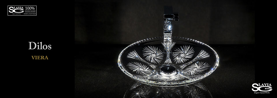 SLAVIA CRYSTAL　Dilos　VINEA（スラヴィアクリスタル）ディロス　ヴィネア洗面ボウル　｜洗面器｜手洗器｜手洗いボウル｜おしゃれ｜豪華｜美しい｜ガラス｜ボウル｜最高級｜クリスタル｜