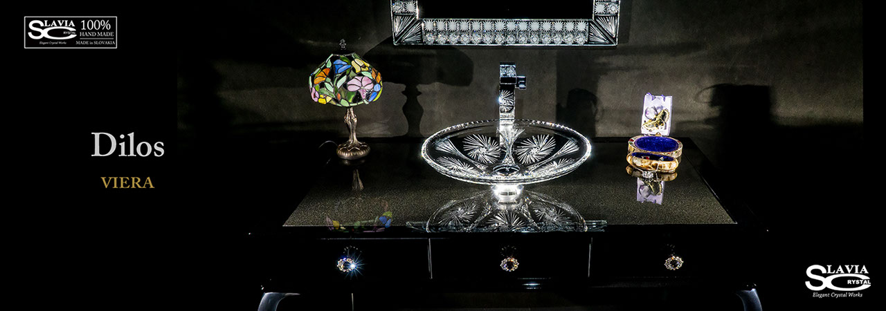SLAVIA CRYSTAL　Dilos（スラヴィアクリスタル）ディロス　ヴィエラ洗面ボウル　｜洗面器｜手洗器｜手洗いボウル｜おしゃれ｜豪華｜美しい｜ガラス｜ボウル｜最高級｜クリスタル｜