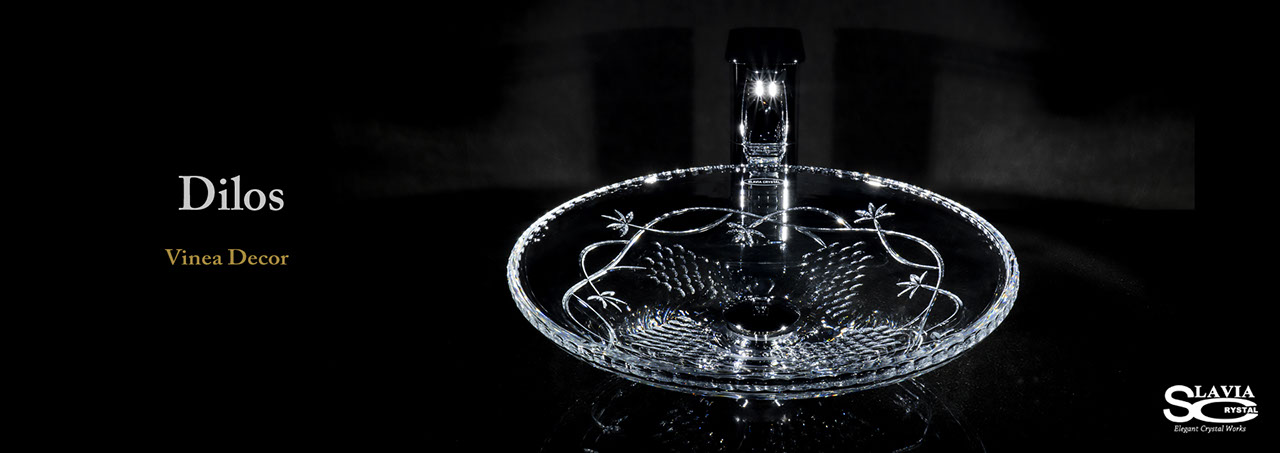 SLAVIA CRYSTAL　Dilos（スラヴィアクリスタル）ディロス　ヴィネア洗面ボウル　｜洗面器｜手洗器｜手洗いボウル｜おしゃれ｜豪華｜美しい｜ガラス｜ボウル｜最高級｜クリスタル｜