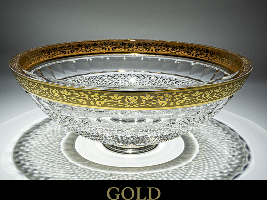 スラヴィアクリスタル　ミミ　エンパイアーゴールド　クリスタル洗面ボウル　｜クリスタル｜ガラス｜手洗器｜手洗いボウル｜洗面器｜小型｜コンパクト｜トイレ｜玄関｜スペース｜デザイン｜おしゃれ｜豪華｜美しい｜スラビアクリスタル｜小さめ｜