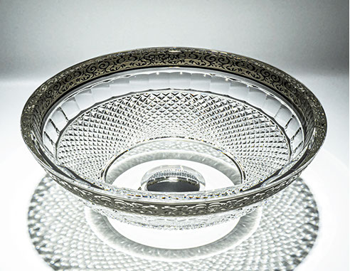 スラヴィアクリスタル　ミミ　エンパイアープラチナクリスタル洗面ボウル　｜クリスタル｜ガラス｜手洗器｜手洗いボウル｜洗面器｜小型｜コンパクト｜トイレ｜玄関｜スペース｜デザイン｜おしゃれ｜豪華｜美しい｜スラビアクリスタル｜小さめ｜