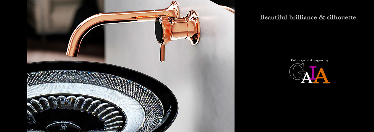 SLAVIA CRYSTAL　Dilos　GAIA  BLACK（スラヴィアクリスタル）ディロス　ガイア　ブラックカラー洗面ボウル　｜洗面器｜手洗器｜手洗いボウル｜おしゃれ｜豪華｜美しい｜ガラス｜ボウル｜最高級｜クリスタル｜