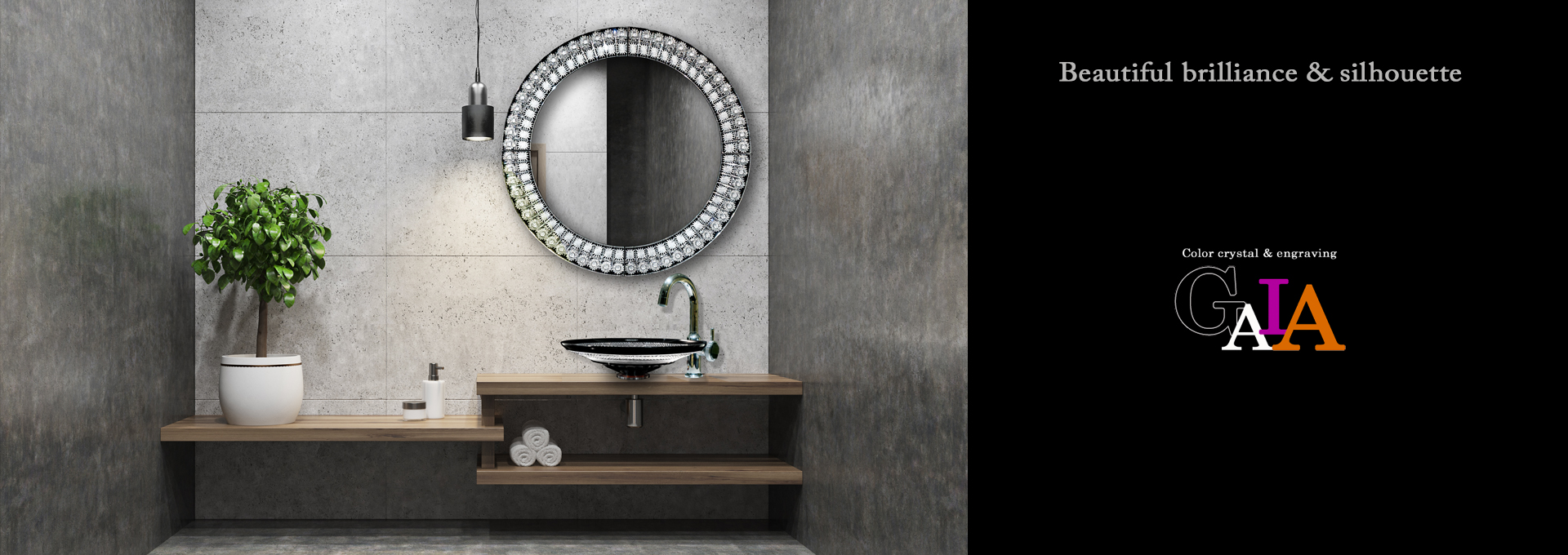 SLAVIA CRYSTAL　Dilos　GAIA  BLACK（スラヴィアクリスタル）ディロス　ガイア　ブラックカラー洗面ボウル　｜洗面器｜手洗器｜手洗いボウル｜おしゃれ｜豪華｜美しい｜ガラス｜ボウル｜最高級｜クリスタル｜