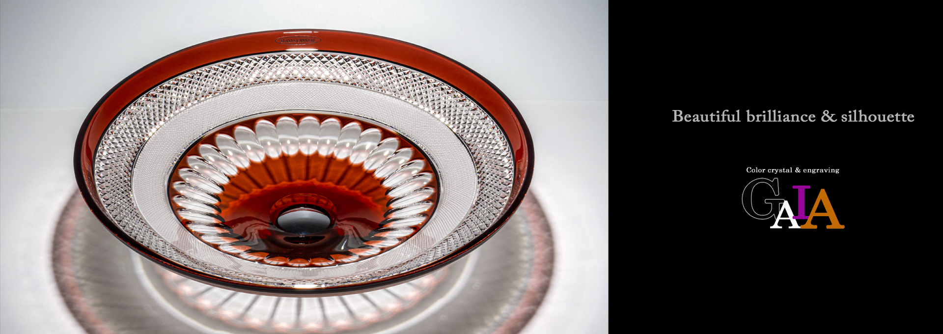 SLAVIA CRYSTAL　Dilos　GAIA  RUBIN（スラヴィアクリスタル）ディロス　ガイア　ルビンカラー洗面ボウル　｜洗面器｜手洗器｜手洗いボウル｜おしゃれ｜豪華｜美しい｜ガラス｜ボウル｜最高級｜クリスタル｜