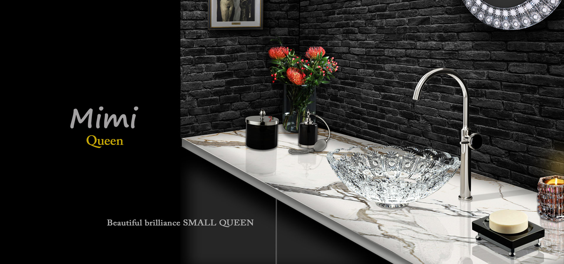 スラヴィアクリスタル ミミ シリーズ クイーンモデル洗面ボウル：手洗い器：手洗いボウル：おしゃれ：美しい：小さめ：小型：トイレ：小スペース：デザイン：豪華：高級：ブランド：小さめ：円形：置き型：