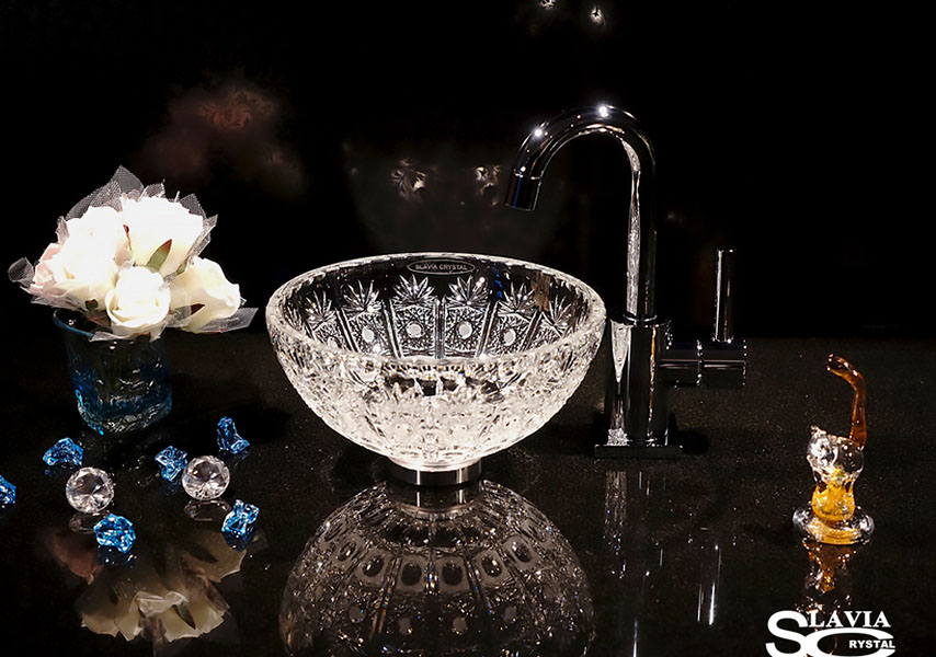 スラヴィアクリスタル　ミミ　クラッシック　ヴィクトリア 210洗面ボウル　｜クリスタル｜ガラス｜手洗器｜手洗いボウル｜洗面器｜小型｜コンパクト｜トイレ｜玄関｜スペース｜デザイン｜おしゃれ｜豪華｜美しい｜スラビアクリスタル｜小さめ：｜