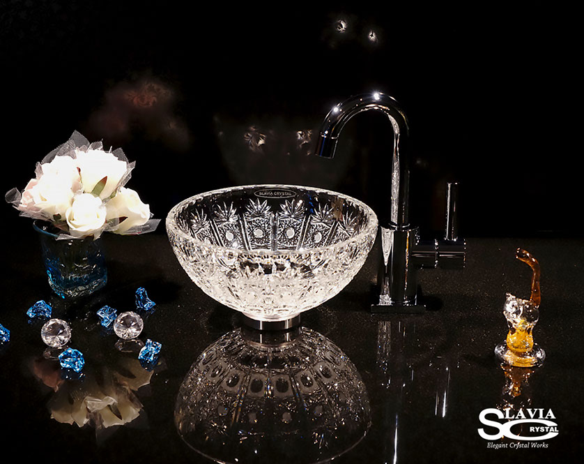 スラヴィアクリスタル　ミミ　クラッシック　ヴィクトリア 210洗面ボウル　｜クリスタル｜ガラス｜手洗器｜手洗いボウル｜洗面器｜小型｜コンパクト｜トイレ｜玄関｜スペース｜デザイン｜おしゃれ｜豪華｜美しい｜スラビアクリスタル｜小さめ：｜