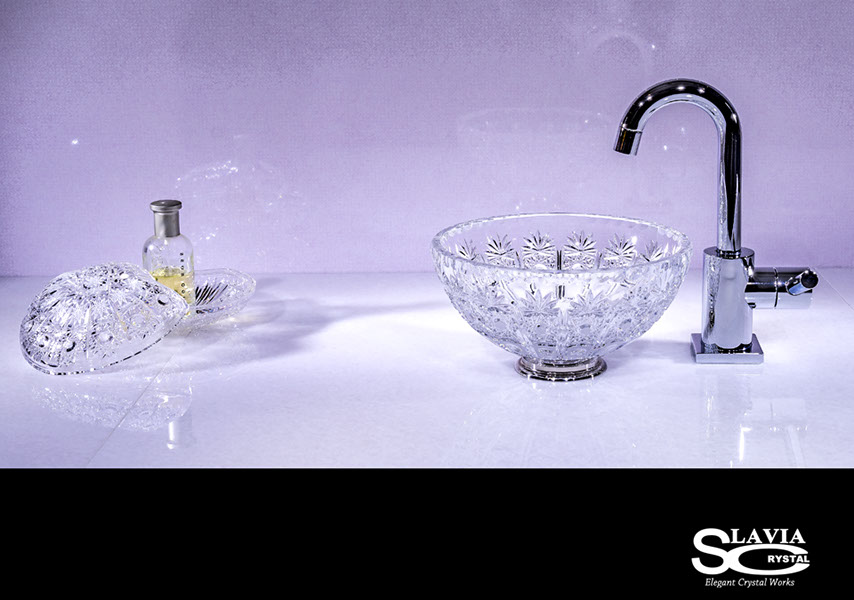 スラヴィアクリスタル　ミミ　クラッシック　ヴィクトリア 210洗面ボウル　｜クリスタル｜ガラス｜手洗器｜手洗いボウル｜洗面器｜小型｜コンパクト｜トイレ｜玄関｜スペース｜デザイン｜おしゃれ｜豪華｜美しい｜スラビアクリスタル｜小さめ：｜