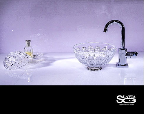 スラヴィアクリスタル　ミミ　クラッシック　ヴィクトリア 210洗面ボウル　｜クリスタル｜ガラス｜手洗器｜手洗いボウル｜洗面器｜小型｜コンパクト｜トイレ｜玄関｜スペース｜デザイン｜おしゃれ｜豪華｜美しい｜スラビアクリスタル｜小さめ：｜