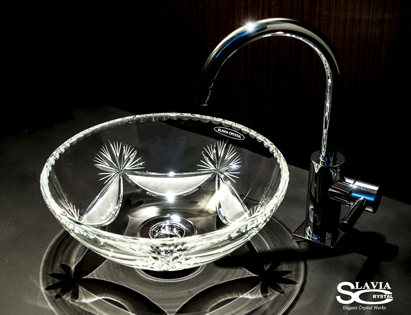 スラヴィアクリスタル　ミミ　クラッシック　ディロス洗面ボウル　｜クリスタル｜ガラス｜手洗器｜手洗いボウル｜洗面器｜小型｜コンパクト｜トイレ｜玄関｜スペース｜デザイン｜おしゃれ｜豪華｜美しい｜スラビアクリスタル｜小型｜