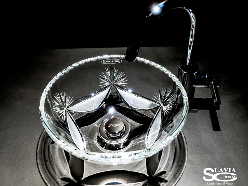 スラヴィアクリスタル　ミミ　クラッシック　ディロス洗面ボウル　｜クリスタル｜ガラス｜手洗器｜手洗いボウル｜洗面器｜小型｜コンパクト｜トイレ｜玄関｜スペース｜デザイン｜おしゃれ｜豪華｜美しい｜スラビアクリスタル｜小型｜