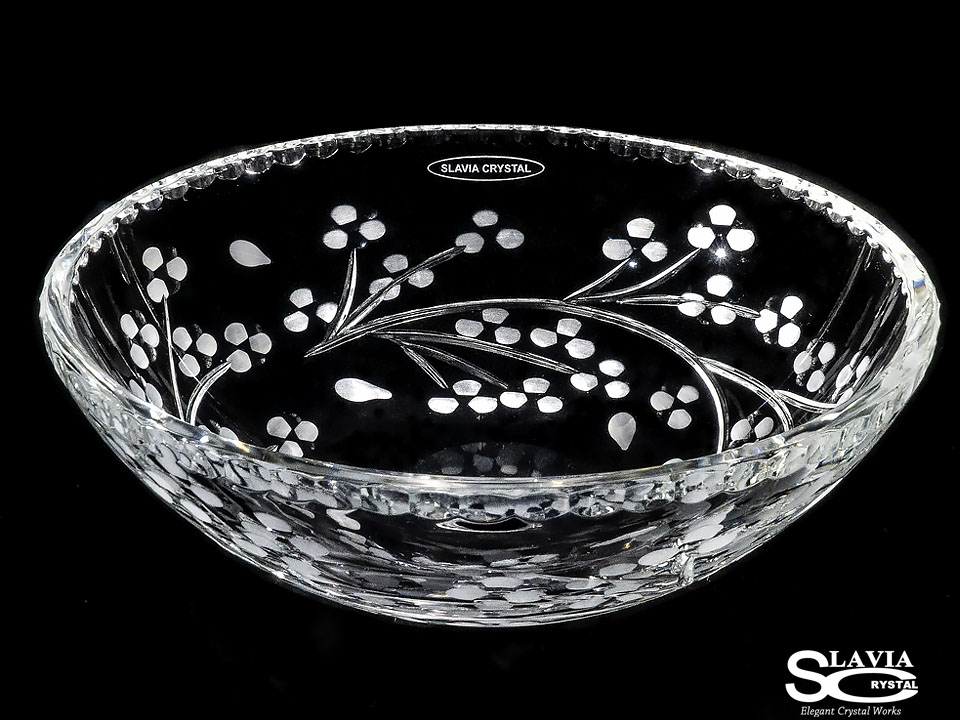スラヴィアクリスタル　ミミ　クラッシック　サクラ洗面ボウル　｜クリスタル｜ガラス｜手洗器｜手洗いボウル｜洗面器｜小型｜コンパクト｜トイレ｜玄関｜スペース｜デザイン｜おしゃれ｜豪華｜美しい｜スラビアクリスタル｜小さめ：｜