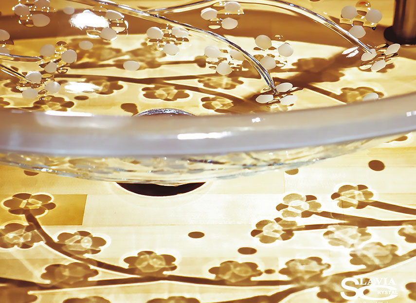 スラヴィアクリスタル　ミミ　クラッシック　サクラ洗面ボウル　｜クリスタル｜ガラス｜手洗器｜手洗いボウル｜洗面器｜小型｜コンパクト｜トイレ｜玄関｜スペース｜デザイン｜おしゃれ｜豪華｜美しい｜スラビアクリスタル｜小さめ：｜