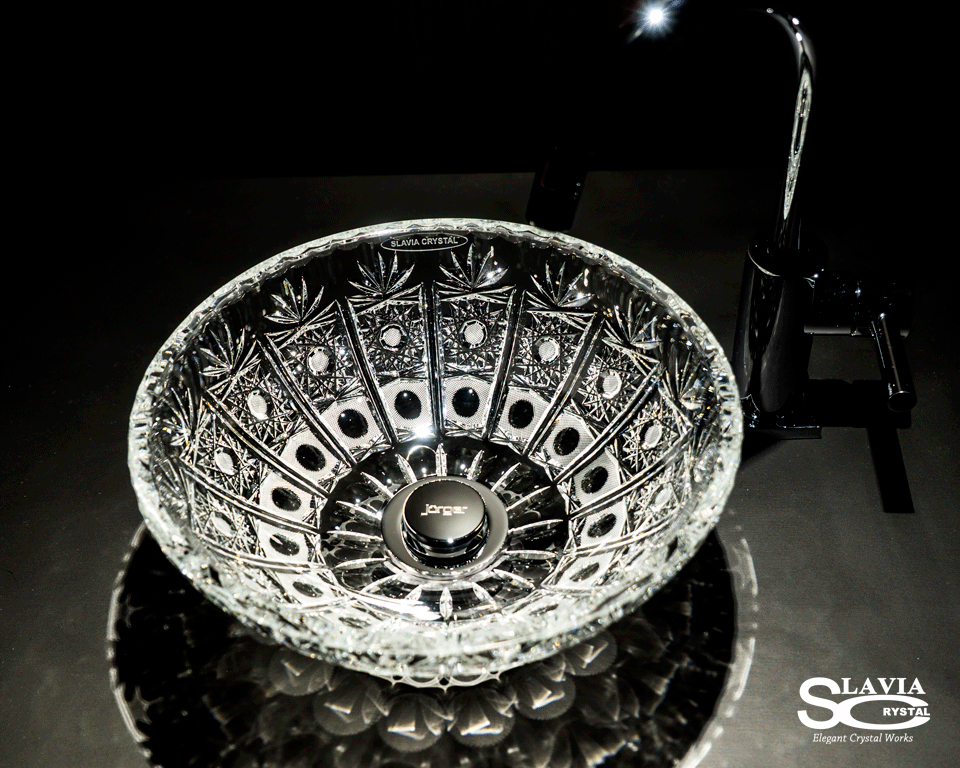 スラヴィアクリスタル　ミミ　ヴィクトリア280クリスタル洗面ボウル｜手洗器｜手洗いボウル｜洗面器｜小型｜おしゃれ｜美しい｜