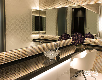 スラヴィアクリスタル　ミミ　ヴィクトリア洗面ボウル　取り付け例｜設置例｜手洗器｜手洗いボウル｜美しい｜おしゃれ｜