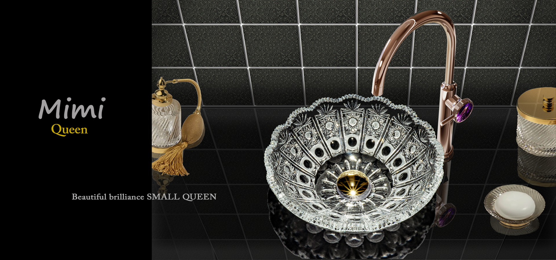 スラヴィアクリスタル ミミ シリーズ クイーンモデル洗面ボウル：手洗い器：手洗いボウル：おしゃれ：美しい：小さめ：小型：トイレ：小スペース：デザイン：豪華：高級：ブランド：小さめ：円形：置き型：