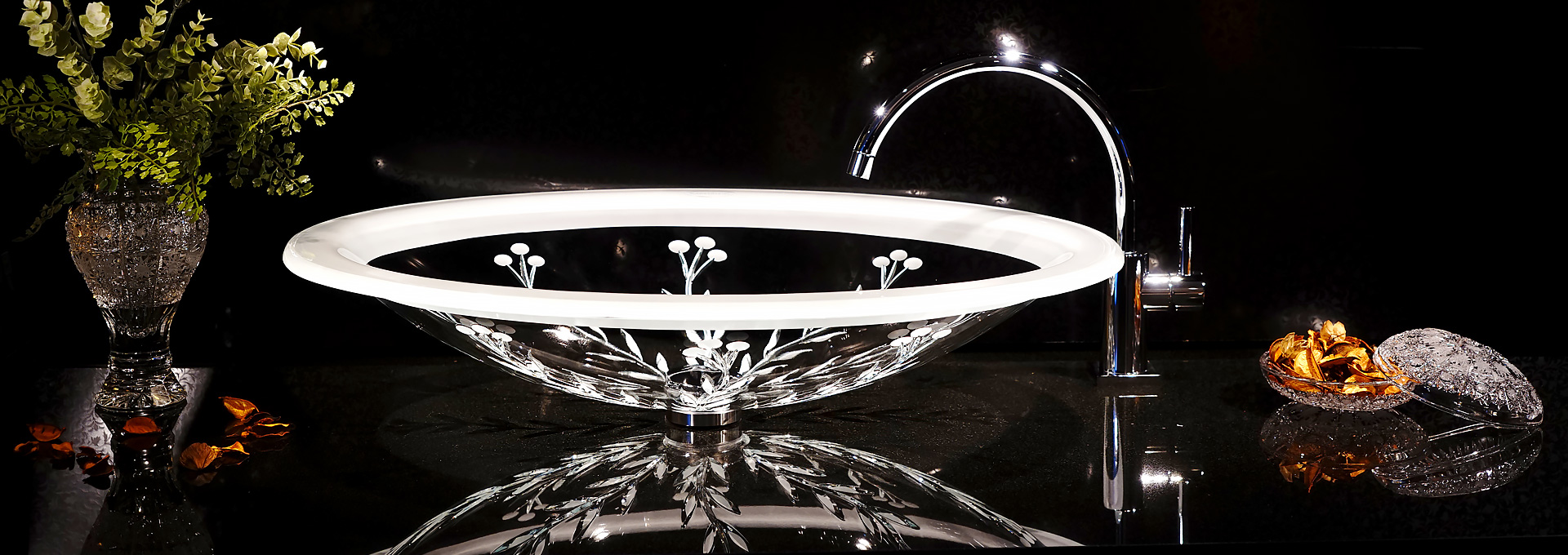 スラヴィアクリスタル：リタ洗面ボウル：洗面器：手洗い器：手洗いボウル：最高級：美しい：おしゃれ：豪華：