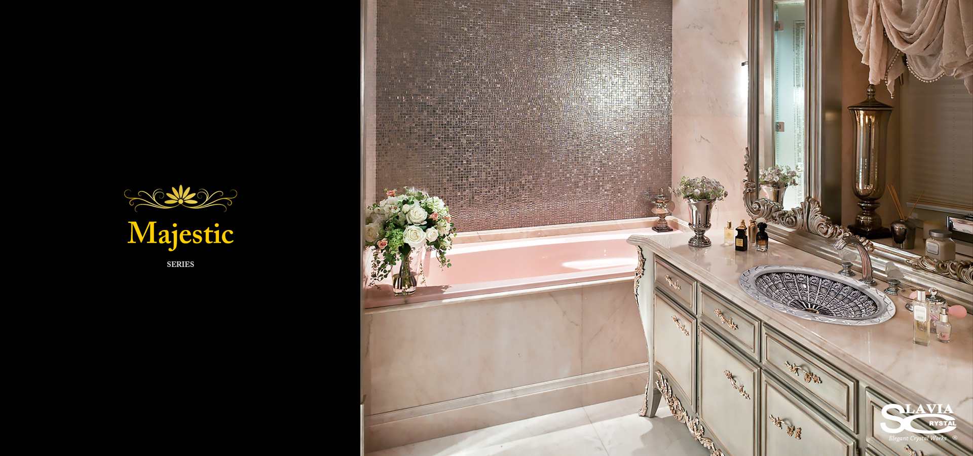 スラヴィアクリスタル　マジェスティック　クリスタル洗面ボウル：洗面器：