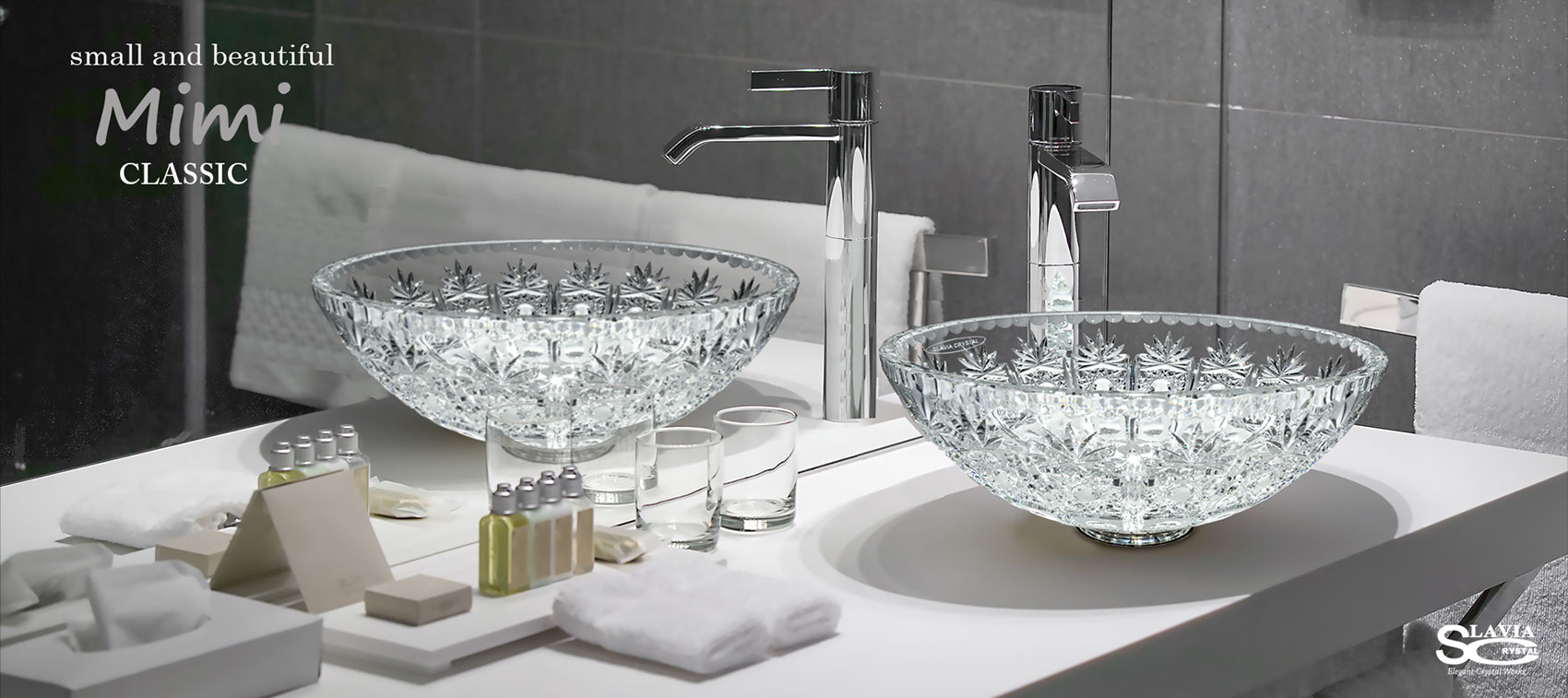 スラヴィアクリスタル：ミミ　シリーズ洗面ボウル：クリスタル：手洗い器：手洗いボウル：トイレ：スペース：おしゃれ：美しい：デザイン：小スペース：ヨーロッパ：最高級：
