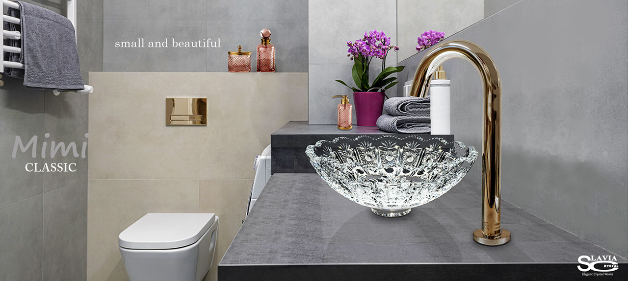 スラヴィアクリスタル：ミミ　シリーズ洗面ボウル：クリスタル：手洗い器：手洗いボウル：トイレ：スペース：おしゃれ：美しい：デザイン：小スペース：ヨーロッパ：最高級：