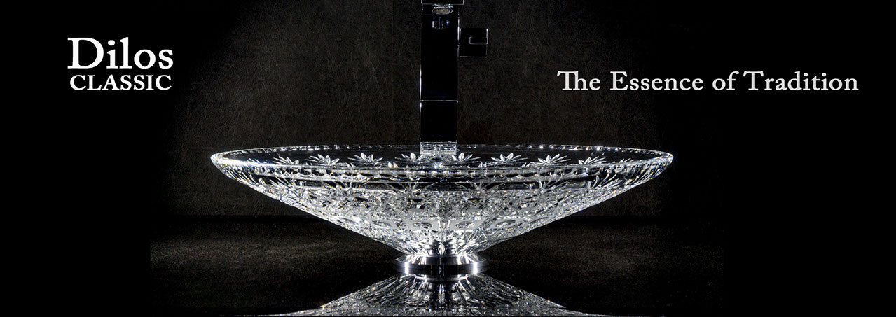 スラヴィアクリスタル：ディロス：高級洗面ボウル：高級洗面器：手洗い器：おしゃれ：美しい：クラッシック：豪華：ゴージャス：