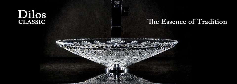 スラヴィアクリスタル：ディロス：高級洗面ボウル：高級洗面器：手洗い器：おしゃれ：美しい：クラッシック：豪華：ゴージャス：